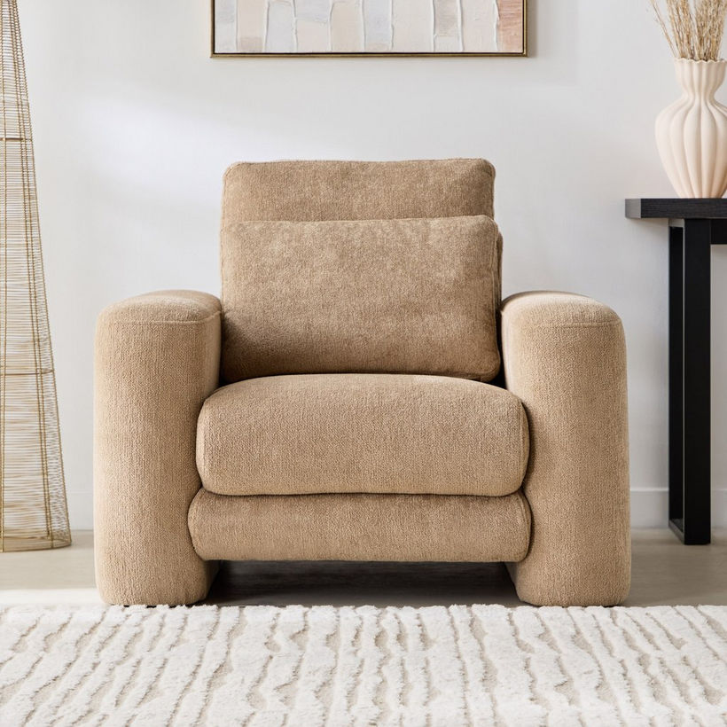 Rovigo Fabric Armchair Sofa with Cushion - Image 3