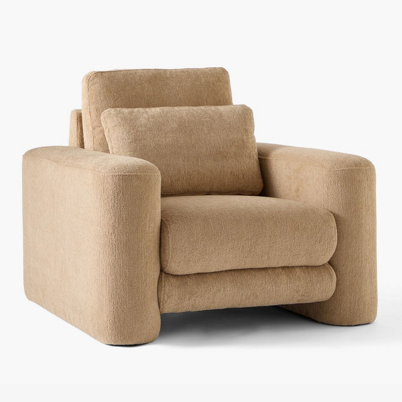 Rovigo Fabric Armchair Sofa with Cushion - Image 11