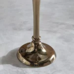 Jebha Half Crackle and Luster Glass Votive Holder on Steel Base with Steel Ring on Top - 12x12x38 cm