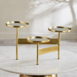 Milo Decorative Metal 3-Tier Mirror Stand - 45x57x32 cm