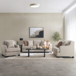 Aurum 2-Seater Fabric Sofa with 3 Cushions