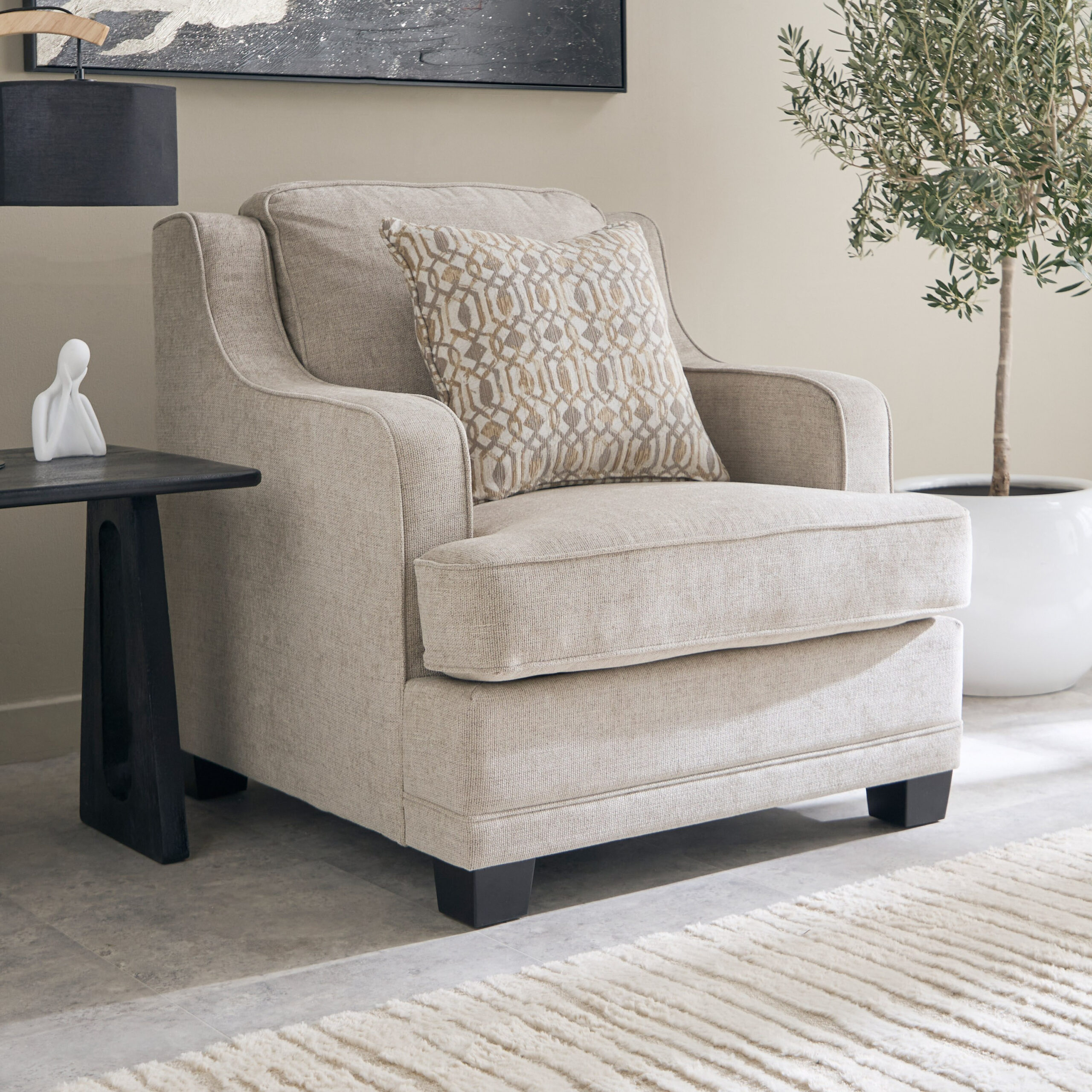 Aurum Fabric Armchair Sofa with Cushion