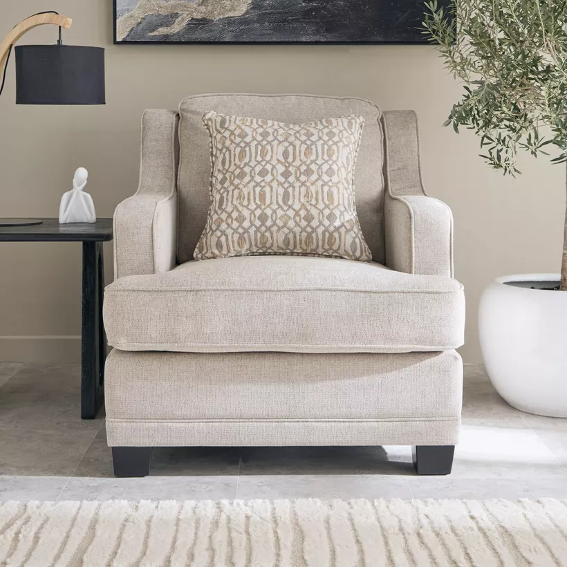 Aurum Fabric Armchair Sofa with Cushion - Image 3