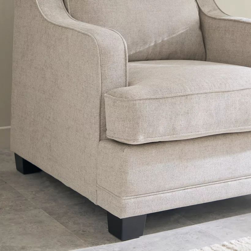 Aurum Fabric Armchair Sofa with Cushion - Image 7