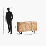 Cavon Florya NXT 1.6 Metre 3-Door Solid Wood Sideboard with Genuine Marble Top
