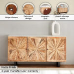 Cavon Florya NXT 1.6 Metre 3-Door Solid Wood Sideboard with Genuine Marble Top