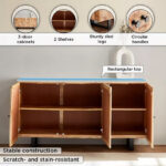 Cavon Florya NXT 1.6 Metre 3-Door Solid Wood Sideboard with Genuine Marble Top