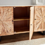 Cavon Florya NXT 1.6 Metre 3-Door Solid Wood Sideboard with Genuine Marble Top