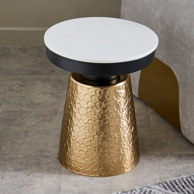 Cavon Clarian Genuine Marble Top End Table - Image 3
