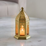 Enid Metal Lantern with Glass - 9x9x16 cm