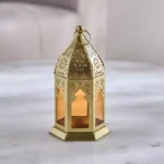 Enid Metal Lantern with Glass - 9x9x16 cm