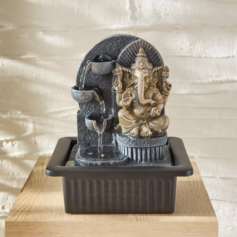 Belen Ganesha Fountain with LED - 27x17x25 cm - Image 3