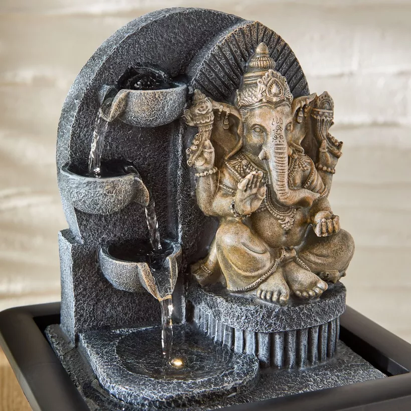 Belen Ganesha Fountain with LED - 27x17x25 cm - Image 4
