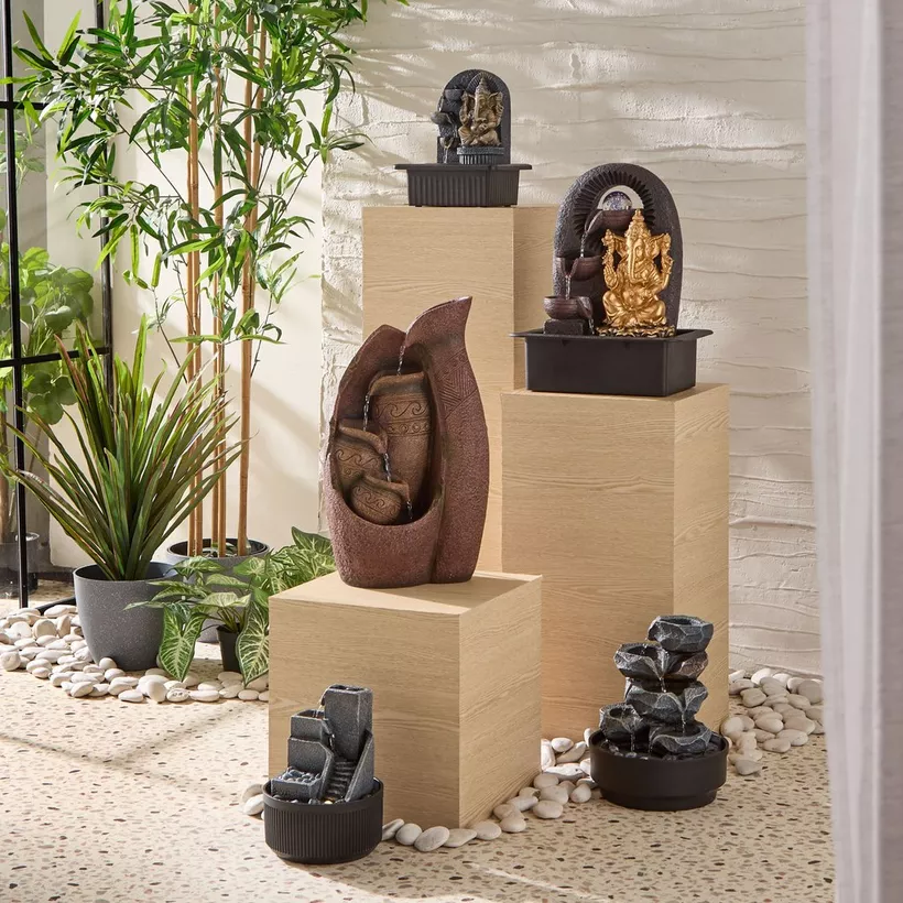 Belen Ganesha Fountain with LED - 27x17x25 cm - Image 5