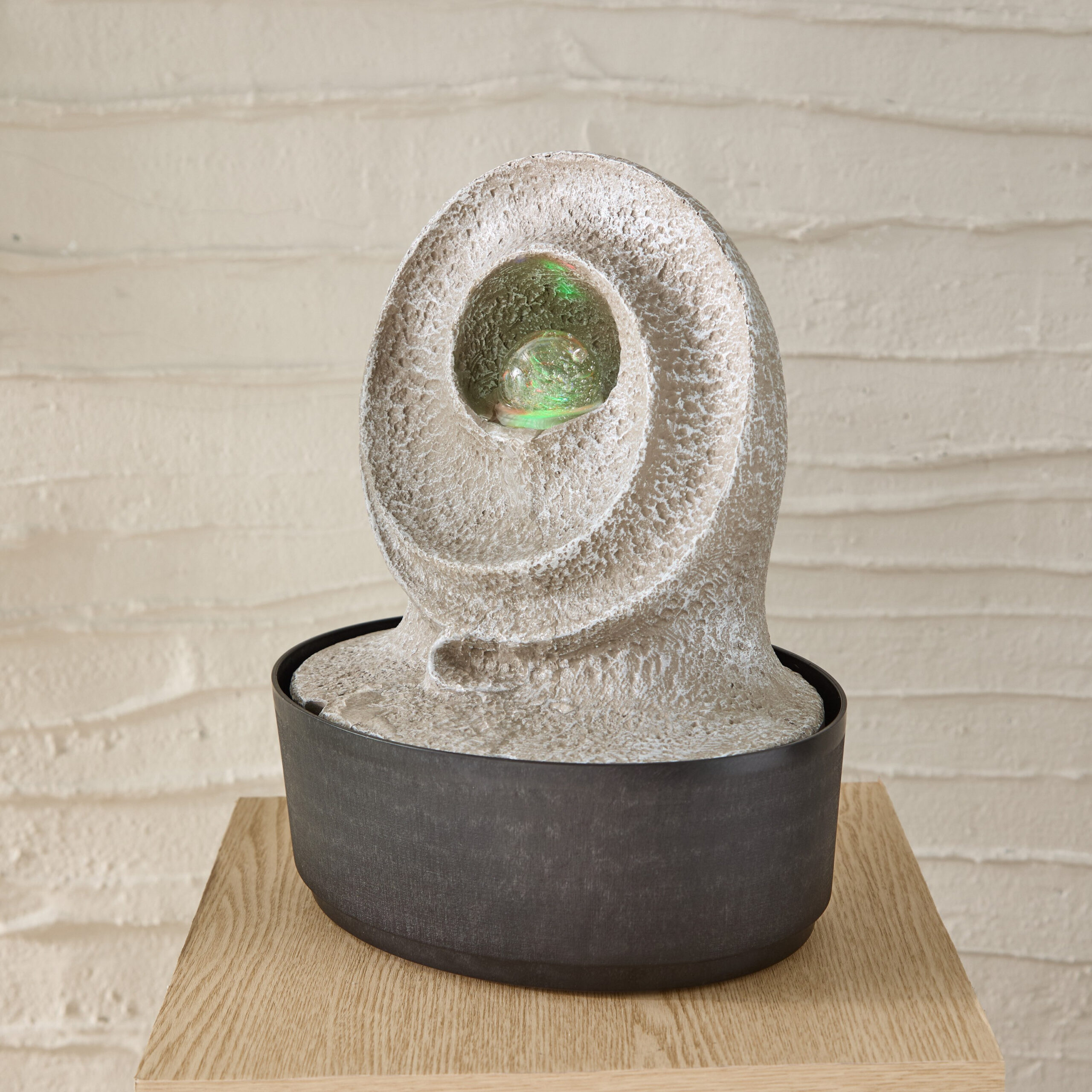 Belen Modern Fountain with Rolling Ball and LED Light - 25x20x30 cm