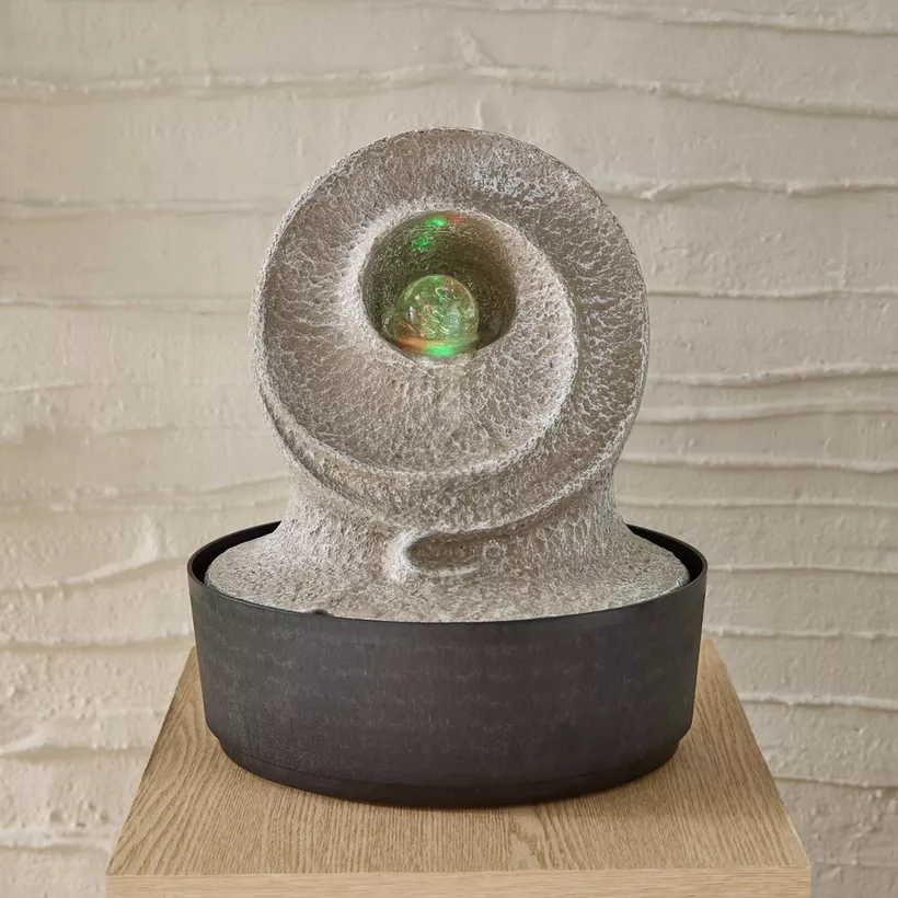 Belen Modern Fountain with Rolling Ball and LED Light - 25x20x30 cm - Image 3