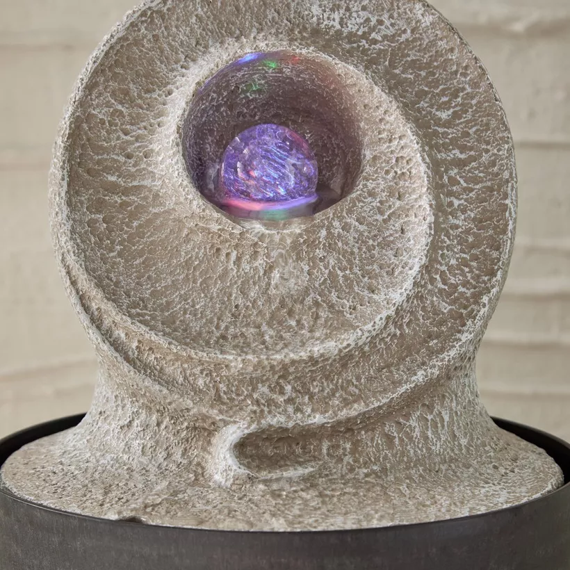 Belen Modern Fountain with Rolling Ball and LED Light - 25x20x30 cm - Image 4
