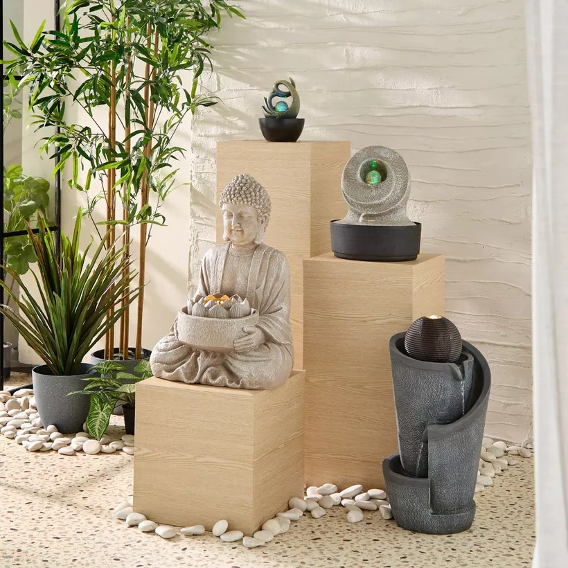 Belen Modern Fountain with Rolling Ball and LED Light - 25x20x30 cm - Image 5