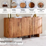 Cavon Seoul Genuine Marble Top 3-Door Sideboard