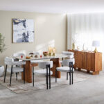 Cavon Seoul Genuine Marble Top 3-Door Sideboard
