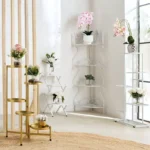 Vista Metal 5-Tier Modern Planter Stand - 44.5x22x96 cm