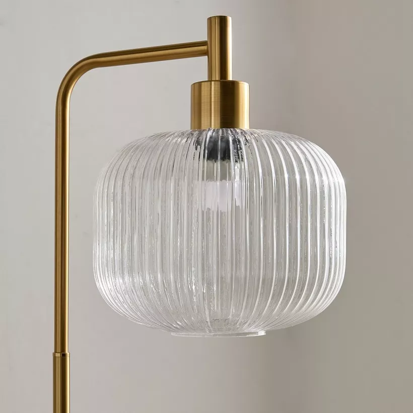 Deme Marie Metal Floor Lamp with Glass Shade - 150 cm - Image 4