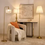 Deme Marie Metal Floor Lamp with Glass Shade - 150 cm