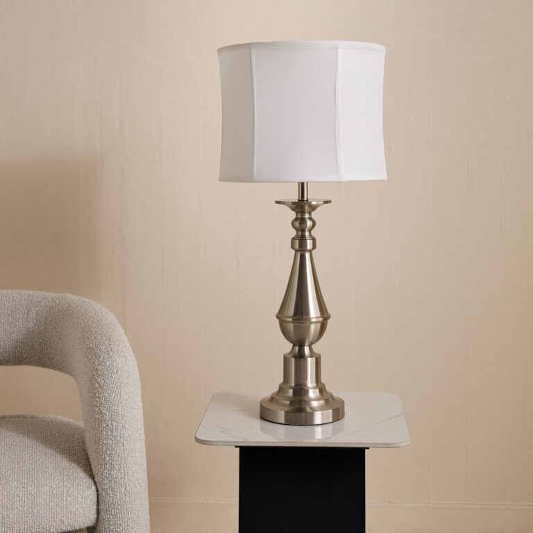 Glen Mallory Metal Table Lamp with Handmade Shade - 33x71 cm