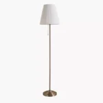 Haskett Lynee Metal Floor Lamp with Pleated Shade and Pull Chain Dimmer Switch - 155 cm