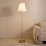 Haskett Lynee Metal Floor Lamp with Pleated Shade and Pull Chain Dimmer Switch - 155 cm