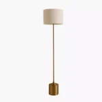 Haskett Otto Metal Floor Lamp with Linen Shade - 35x155 cm