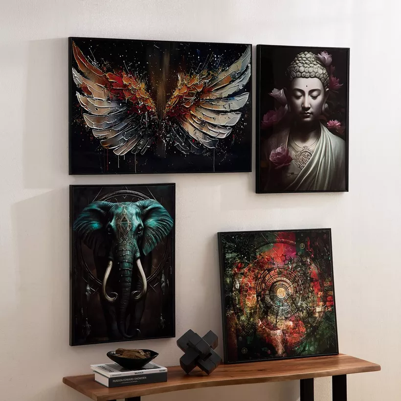 Fossel Buddha Framed Picture - 50x70x2.5 cm - Image 6