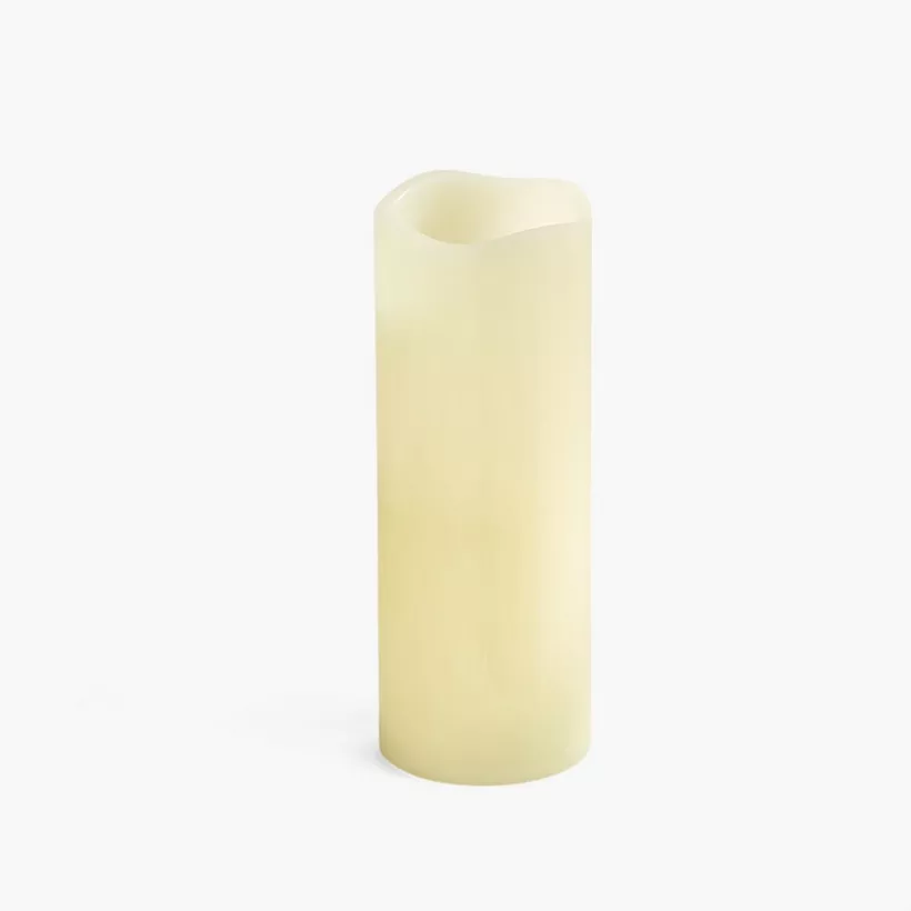 Luna LED Flameless Ivory Wax Candle with Vanilla Scent and Flickering - 7.5x20 cm - Image 2