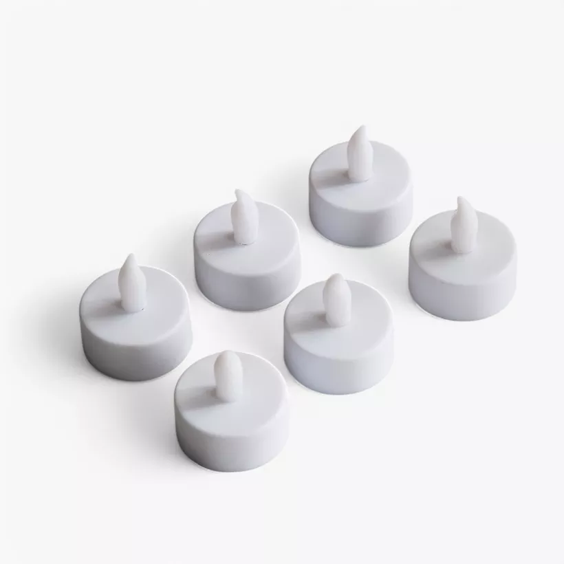 Luna 6-Piece LED Flameless Tealight Candle Set with Flickering - Image 2