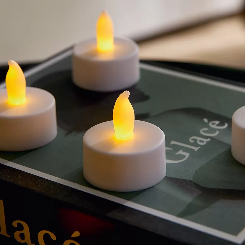 Luna 6-Piece LED Flameless Tealight Candle Set with Flickering - Image 4
