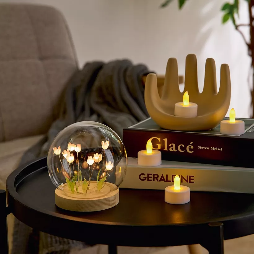 Luna 6-Piece LED Flameless Tealight Candle Set with Flickering - Image 5