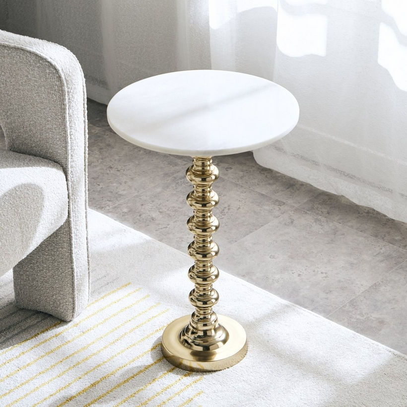 Cavon Charles Genuine Marble Top Accent Table - Image 3