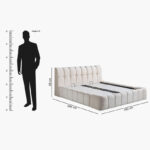Movo Arcadia Hydraulic Storage Upholstered Queen Bed - 160x200 cm