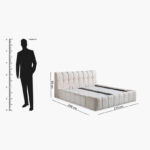 Movo Arcadia Hydraulic Storage Upholstered King Bed - 180x200 cm