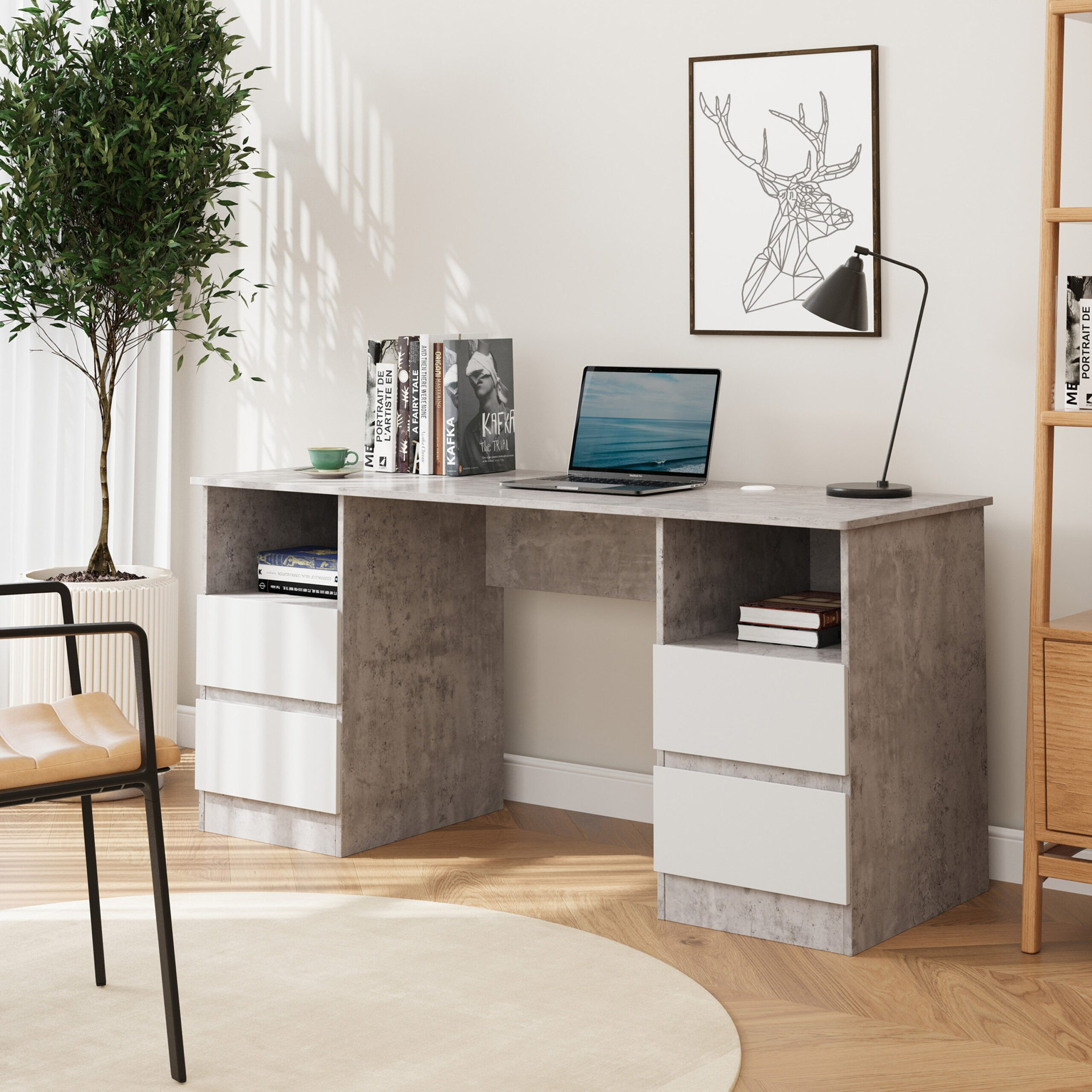 Alford Patara 4-Drawer Large Study Desk