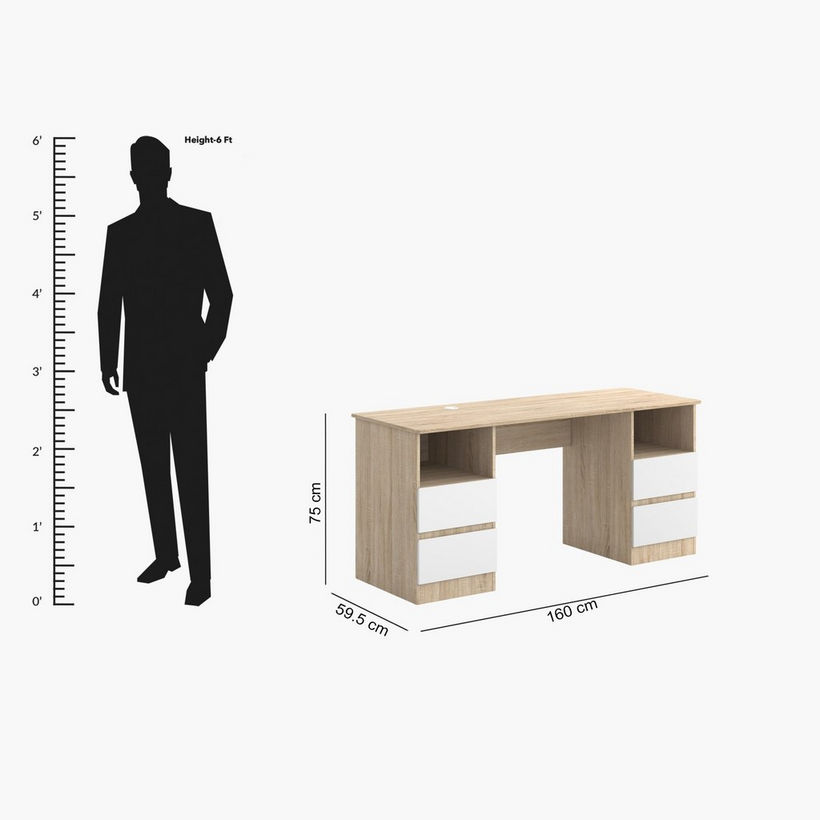 Alford Patara 4-Drawer Large Study Desk - Image 8
