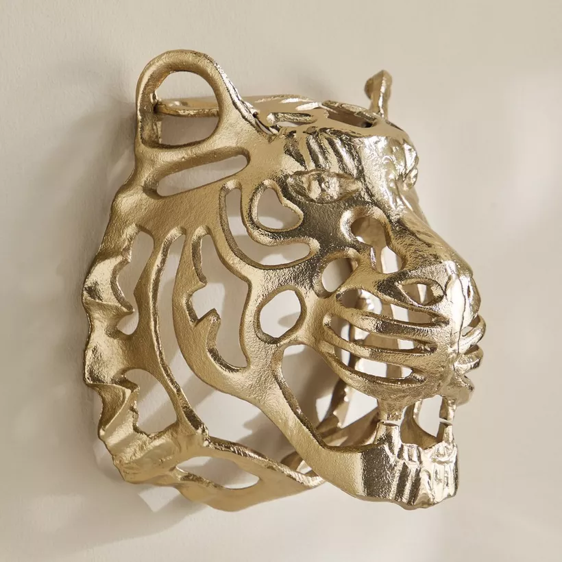 Viola Aluminium Tiger Face Wall Decor - 23x29x30 cm - Image 2