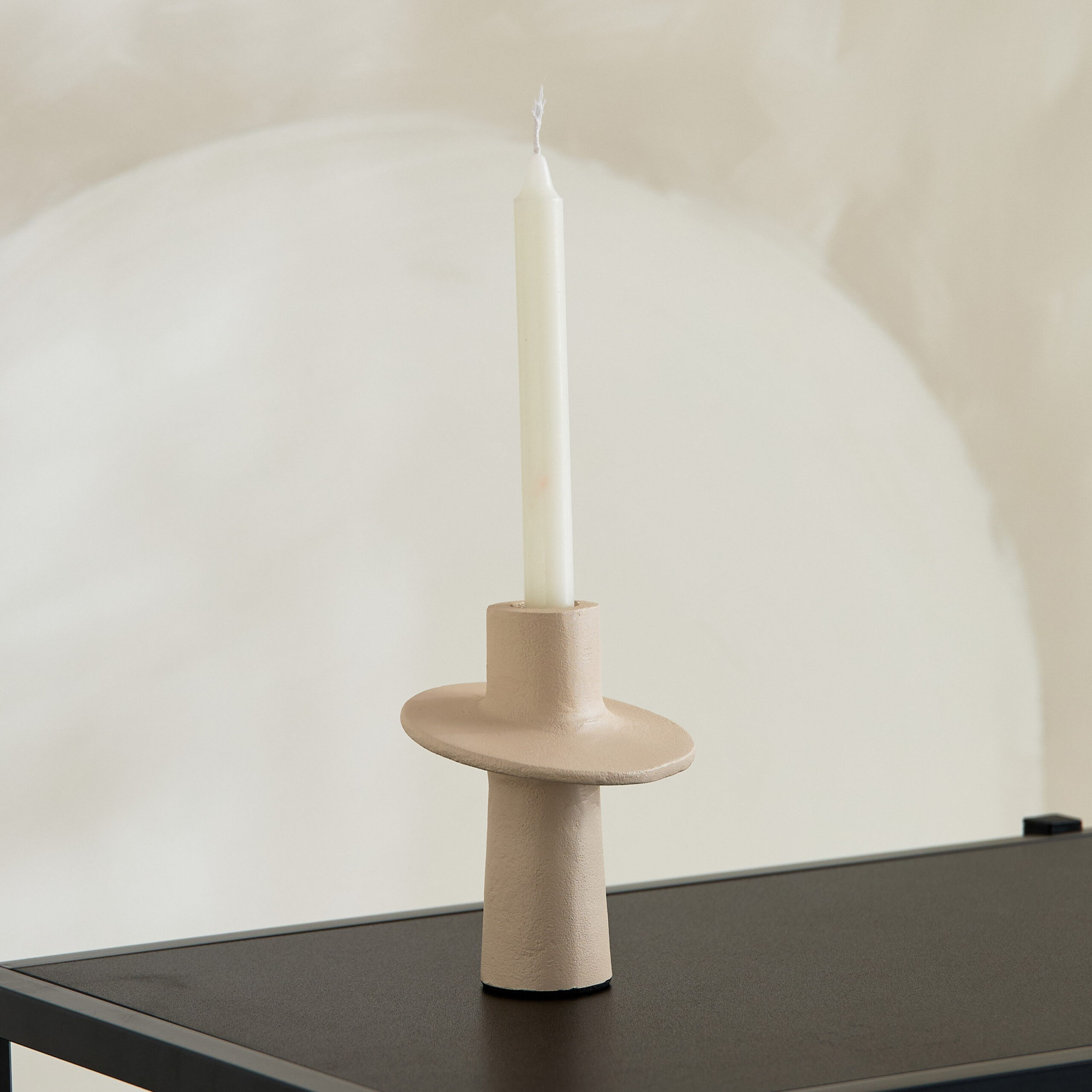 Lysi Aluminium Stuco Finish Candleholder - 10x10x12.5 cm