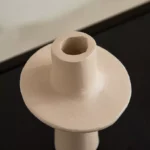 Lysi Aluminium Stuco Finish Candleholder - 10x10x12.5 cm