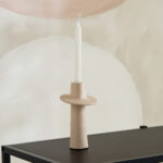 Lysi Aluminium Stuco Finish Candleholder - 10x10x16.5 cm
