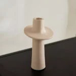 Lysi Aluminium Stuco Finish Candleholder - 10x10x16.5 cm