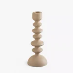 Lysi Aluminium Stuco Finish Candleholder - 10x10x25.5 cm