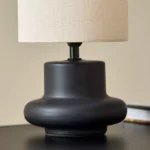 Emzie Ceramic Table Lamp with Linen Shade - 28 cm