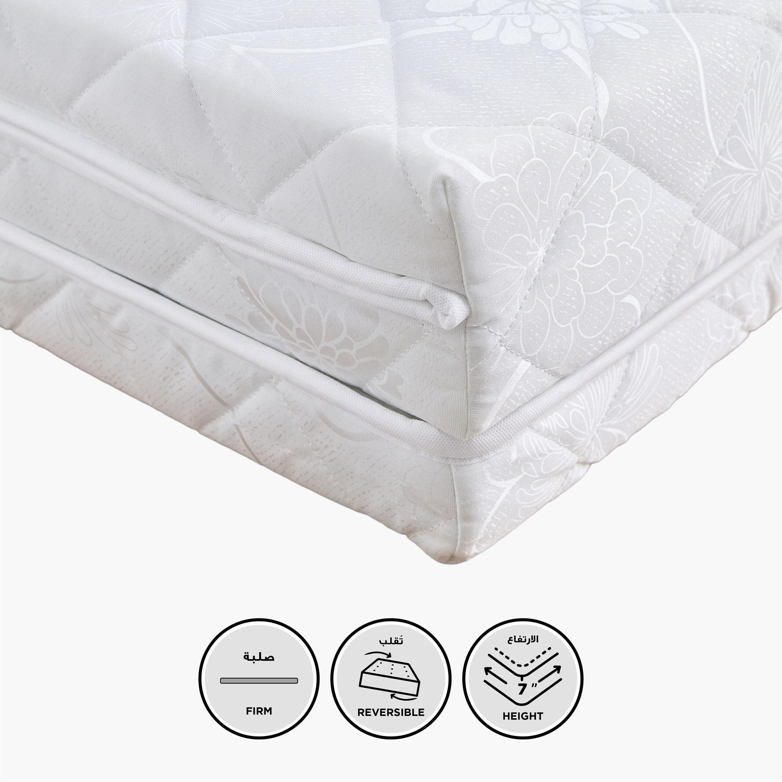 Luno Como Medicated Trifold Firm Rebonded Foam Single Mattress - 90x180x7 cm