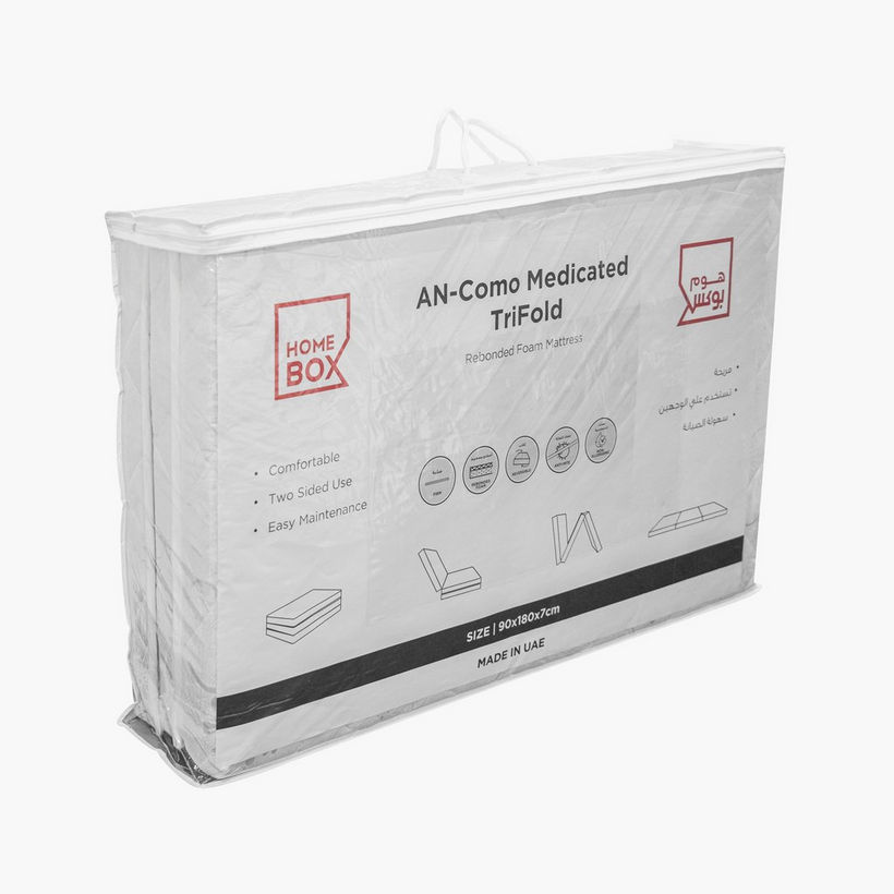 Luno Como Medicated Trifold Firm Rebonded Foam Single Mattress - 90x180x7 cm - Image 2